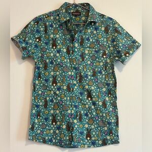 Run and Fly Bunny Meadow Button Up Shirt